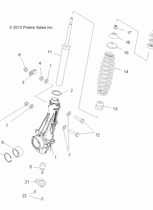 SUSPENSION FRONT STRUT - A17DAA57F5 (49ATVSTRUT14SP325)