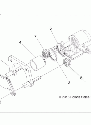 BRAKES CALIPER REAR - A17DCE87AU (49ATVCALIPERRR14SP325)