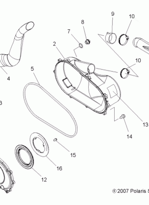 BODY CLUTCH COVER - A08DN76FC (49ATVCLUTCHCVR08SPX25)