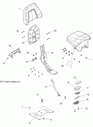 BODY PASSENGER SEAT BOTTOM and SEAT BACK - A08DN76FC (49ATVSEATBOTTOM08SPTRG500)