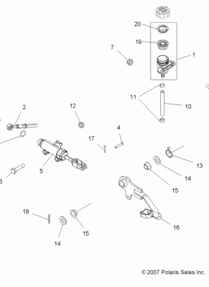 BRAKES FOOT PEDAL and MASTER CYLINDER - A08DN76FC (49ATVBRAKEFOOT08SPTRG800I)