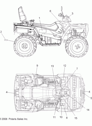 BODY DECALS - A08DN76FC (49ATVDECAL08SPTRG800I)