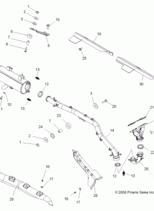 ENGINE EXHAUST - A08DN76FC (49ATVEXHAUST08SPTRG800)