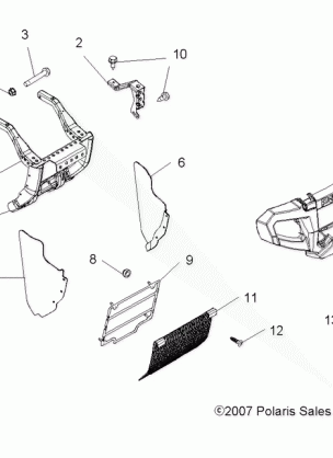 BODY FRONT BUMPER and MOUNTING - A08DN76FC (49ATVBUMPER08SPTRG800I)