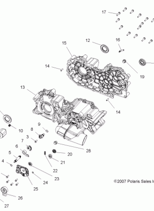 DRIVE TRAIN MAIN GEARCASE - A08DN76FC (49ATVGEARCASE08SPX25)