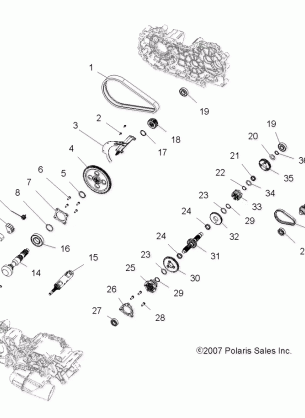 DRIVE TRAIN MAIN GEARCASE INTERNAL - A08DN76FC (49ATVTRANSINTL08SPX25)