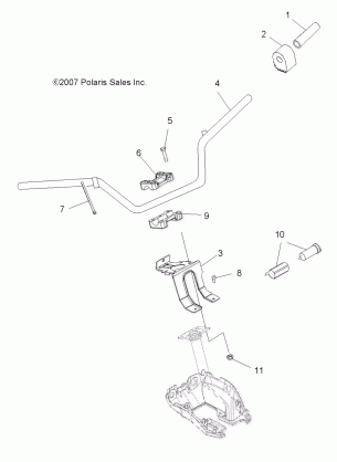 STEERING HANDLEBAR and CONTROLS - A08DN76FC (49ATVHANDLEBAR08X2500QUAD)