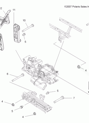 DRIVE TRAIN MAIN GEARCASE MOUNTING - A08DN76FC (49ATVGEARCASEMTG08SPTRG500)