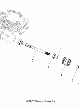 DRIVE TRAIN MAIN GEARCASE OUTPUT SHAFT - A08DN76FC (49ATVSHAFTOUTPUT08SPX25)