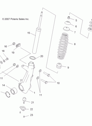 SUSPENSION FRONT STRUT - A08DN76FC (49ATVSTRUT08X2500QUAD)