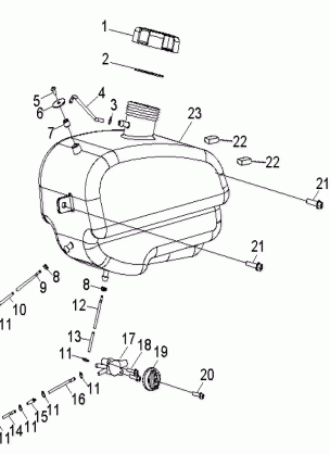 BODY FUEL TANK and HOSES - A08FA09AA / AB / AC (49ATVFUEL07SPRT90)