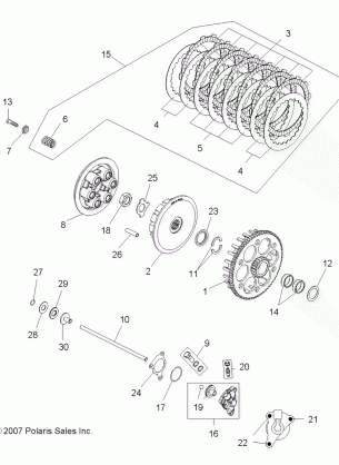 ENGINE CLUTCH - A08GP52AA (49ATVCLUTCH07OUT525)