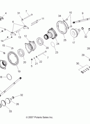 DRIVE TRAIN REAR DRIVE SHAFT ASM. - A08GP52AA (49ATVSHAFTDRIVERR08OUT525IRS)