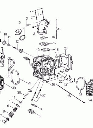 ENGINE CYLINDER HEAD - A08KA05AB / AD (49ATVCYLINDERHD08OUT50)