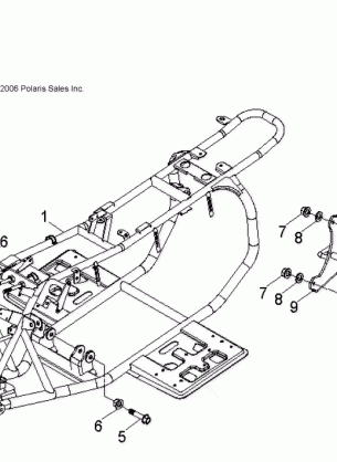 CHASSIS FRAME and SWING ARM - A08KA05AB / AD (49ATVFRAME07PRED50)