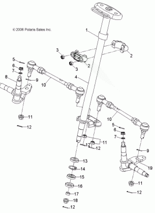 STEERING STEERING POST and TIE ROD ASM. - A08KA05AB / AD (49ATVSTEERING07PRED50)