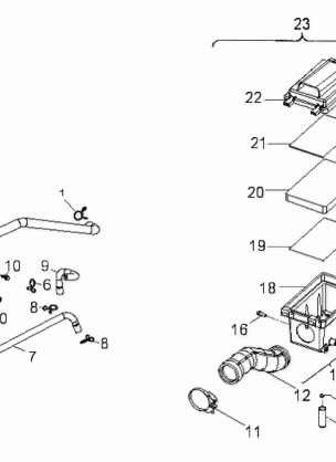 ENGINE AIR INTAKE SYSTEM - A08KA05AB / AD (49ATVAIRBOX08OUT50)