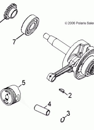 ENGINE CRANKSHAFT and PISTON - A08KA05AB / AD (49ATVCRANKSHAFT07PRED50)