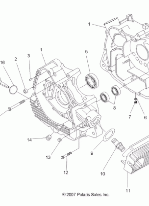 ENGINE CRANKCASE - A08LB27AA (49ATVCRANKCASE08SP300)