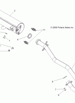 ENGINE EXHAUST - A08LB27AA (49ATVEXHAUST07HAWK)