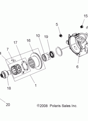 DRIVE TRAIN FRONT GEARCASE - A08LH27AW / AX / AZ (49ATVGEARCASE08SP3)