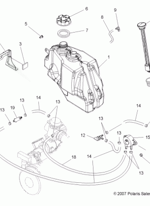 BODY FUEL TANK (BUILT 11 / 05 / 07 and BEFORE) - A08LH27AX / AZ (49ATVFUEL08SP300B)