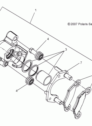 BRAKES FRONT and REAR CALIPERS - A08LH46AQ / AX / AZ (49ATVCALIPER08SP400)