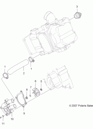 ENGINE WATER PUMP - A08LH46AQ / AX / AZ (49ATVWATERPUMP08SP400)