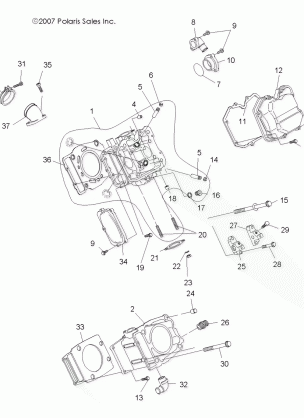 ENGINE CYLINDER and HEAD - A08BA50FA (49ATVCYLINDERHD08SCRAM)