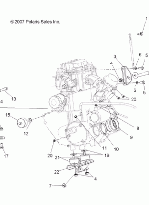 ENGINE MOUNTING - A08BA50FA (49ATVENGINEMTG08SCRAM2X4)