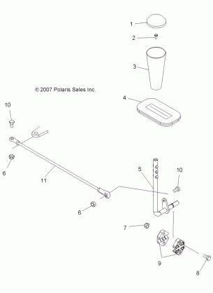 DRIVE TRAIN GEAR SELECTOR - A08BA50FA (49ATVGEARSELECT07SCRM)