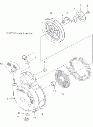 ENGINE RECOIL STARTER - A08BA50FA (49ATVRECOIL08SCRAM)