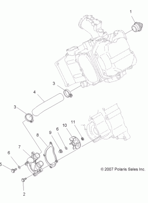 ENGINE WATER PUMP - A08BA50FA (49ATVWATERPUMP08SCRAM)