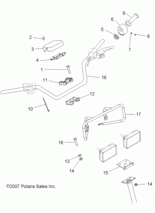 STEERING HANDLEBAR and CONTROLS - A08BA50FA (49ATVHANDLEBAR08SCRAM)