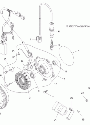 ELECTRICAL IGNITION SYSTEM - A08BA50FA (49ATVMAGNETO08SCRAM)