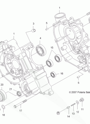 ENGINE CRANKCASE - A08MH50AX / AZ (49ATVCRANKCASE08SP500)