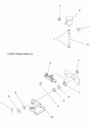 BRAKES PEDAL and REAR MASTER CYLINDER - A08MH50AX / AZ (49ATVBRAKEFOOT08SP500)