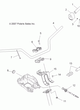 STEERING HANDLEBAR and CONTROLS - A08MH50AX / AZ (49ATVHANDLEBAR08SP500)