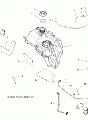 BODY FUEL TANK ASM. - A08MH50SS / SQ (49ATVFUEL08SP500EFIA)