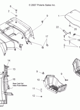 BODY REAR CAB and SEAT - A08MH50SS / SQ (49ATVCABRR08SP500)