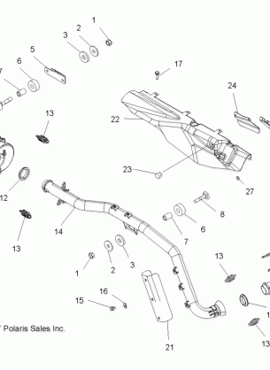 ENGINE EXHAUST - A08MH50SS / SQ (49ATVEXHAUST08SP500)