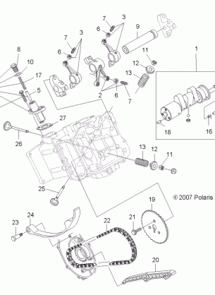 ENGINE VALVES and CAMSHAFT - A08MH50SS / SQ (49ATVVALVE08SP500)