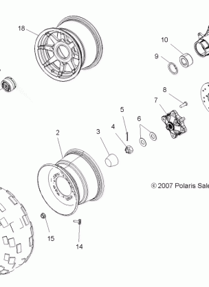 WHEELS REAR - A08MH50SS / SQ (49ATVWHEELREAR08SP500EFI)