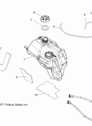 BODY FUEL TANK ASM. - A08MH76SS / SF (49ATVFUEL08SP500EFI)