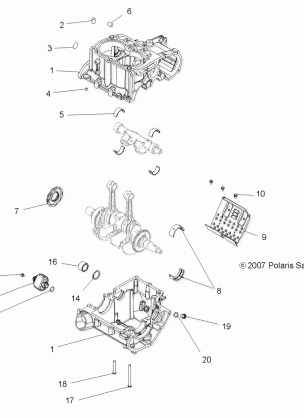 ENGINE CRANKCASE - A08MH76SS / SF (49ATVCRANKCASE08SP800EFI)