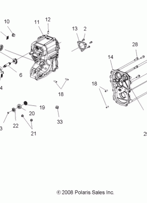 DRIVE TRAIN MAIN GEARCASE - A08MH76SS / SF (49ATVGEARCASE08SP800EFI)