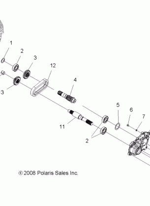 DRIVE TRAIN MAIN GEARCASE OUTPUT SHAFT - A08MH76SS / SF (49ATVSHAFTOUTPUT08SP800)