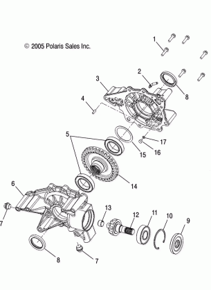 DRIVE TRAIN REAR GEARCASE INTERNALS (Built 1 / 31 / 08 and Before) - A08MH76SS / SF (4999200299920029D04)