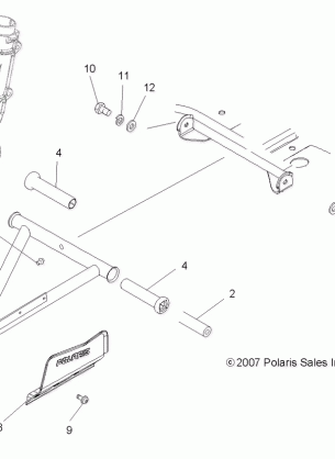 SUSPENSION A-ARM and STRUT MOUNTING - A08MH76SS / SF  (49ATVAARM08SP500)