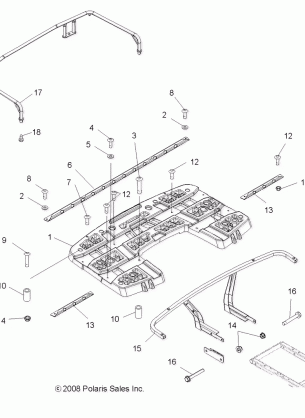 BODY REAR RACK ASM. - A08MN50AF / AN / AQ / AR / AS / AT / AW / AX (49ATVRACKMTG08SP500EFI)